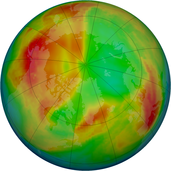 Arctic ozone map for 31 January 2003